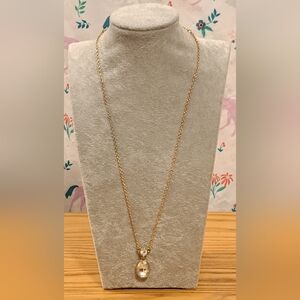Vintage Shofel Brothers Gold Tone & Rhinestone Casual Costume Necklace Jewelery